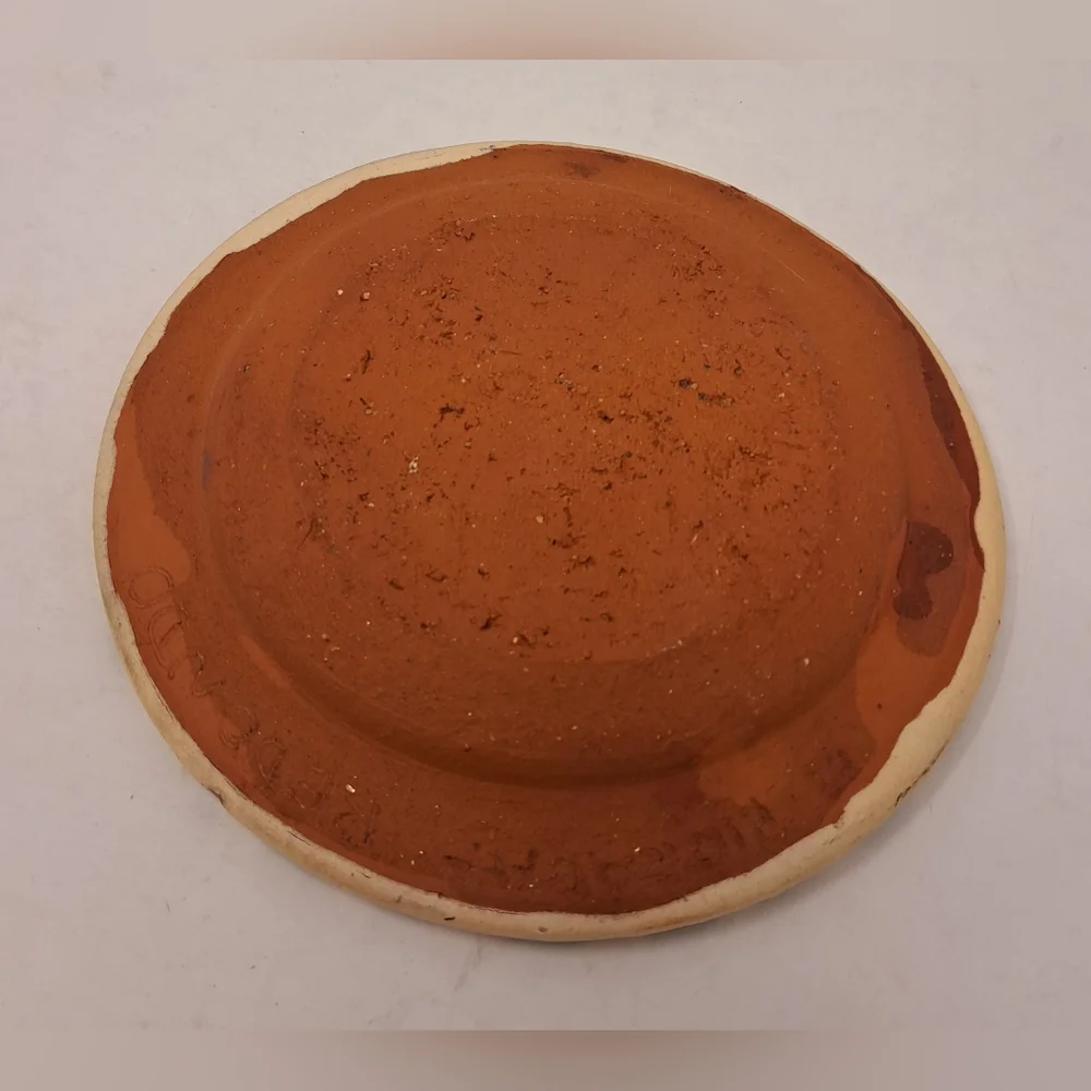 Pirraca Redondo Portugal Pottery Plate Women Farmer Ethanware Terracotta 5.5" - Picture 5 of 6